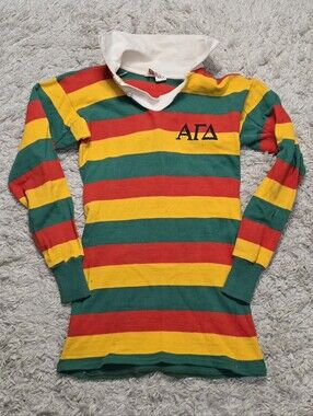 VTG 80s Frat Striped Rugby Shirt S